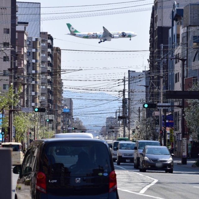 飛行機に手が届きそう ！福岡空港で飛行機撮影するなら下月隈野球場前は外せないシテイリョウコウ