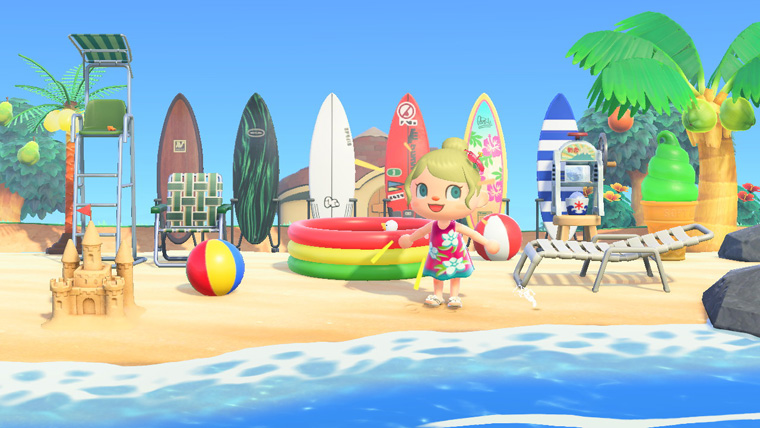 あつ森 リゾートプールの作り方 水面のマイデザイン配布