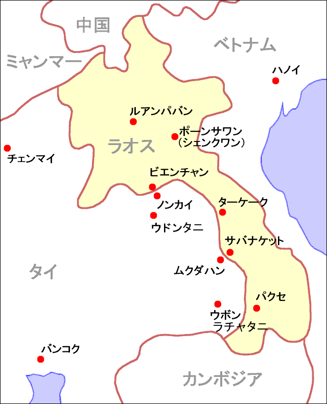 ラオス人民民主共和国の地図イラストを無料ダウンロード