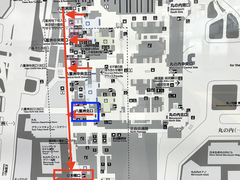 JR東京駅の団体集合場所 学生用 はどこにあるのか 場所と行き方と地図集合待ち合わせ場所