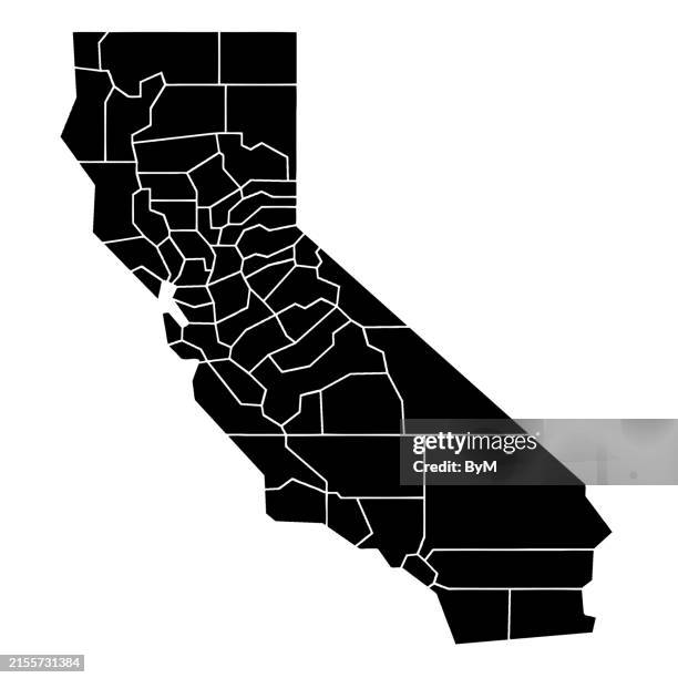 アメリカの地図・白地図カリフォルニア州の地図