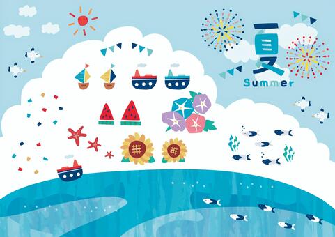 夏のイラスト！かわいいフリー素材集 白黒・カラーWeb素材All About