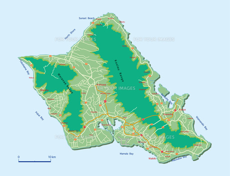 人気都市マップ ハワイ島HIS 海外レンタカー 非売品☆昭和レトロ☆USA製