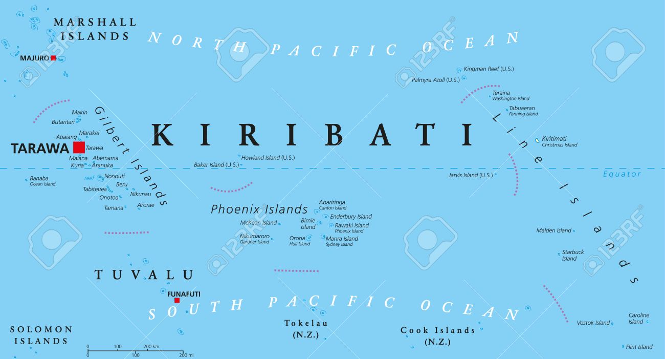 キリバス 地勢図ベクター地図素材のダウンロード販売アフロモール