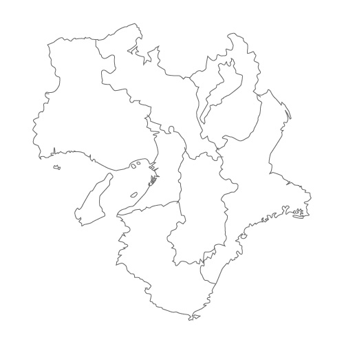 ゆるい近畿地図 県分け イラスト