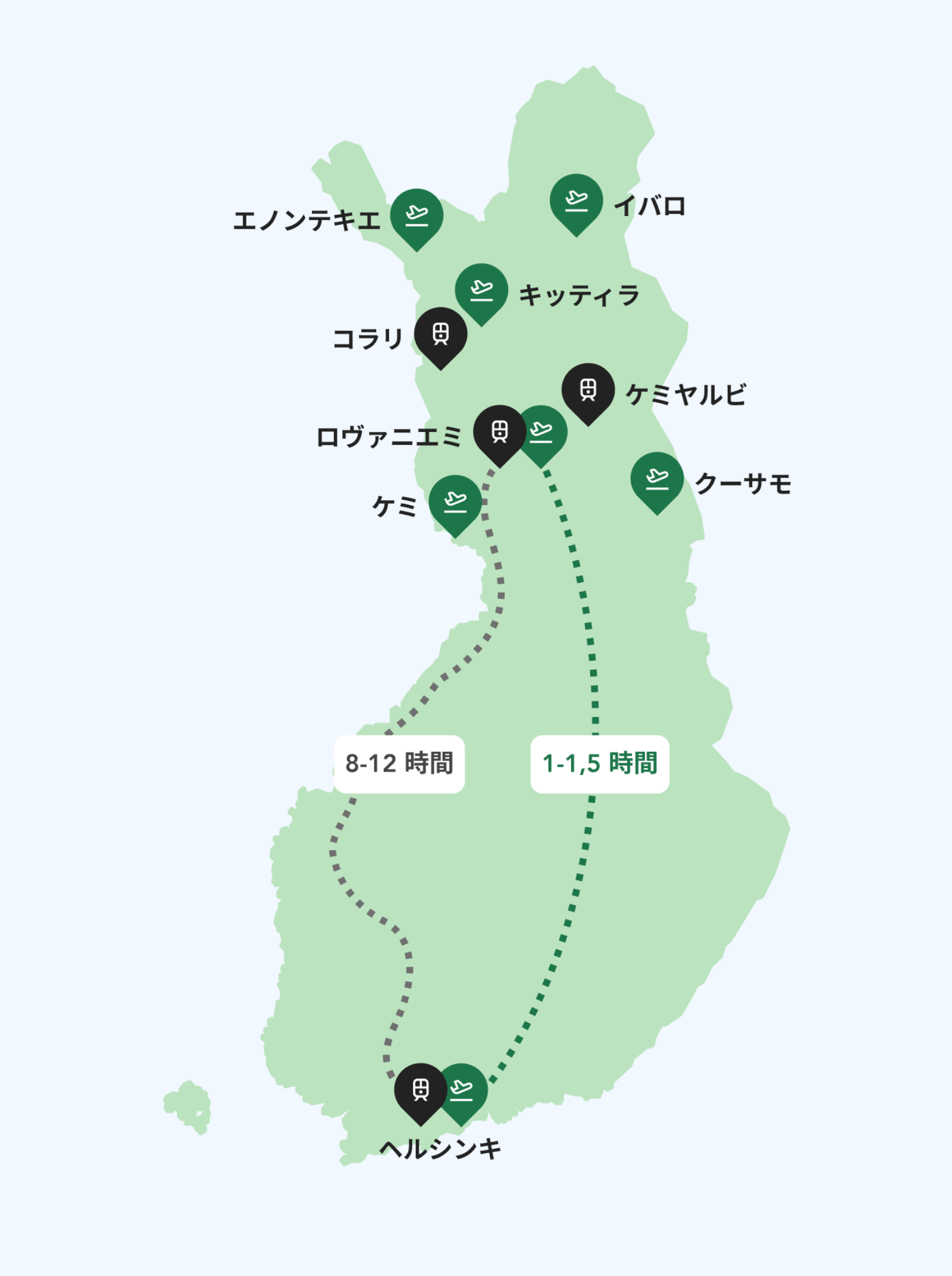 フィンランドのフリー素材地図世界地図