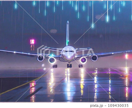 羽田空港から旅行出発イラストのフリー素材イラストイメージ