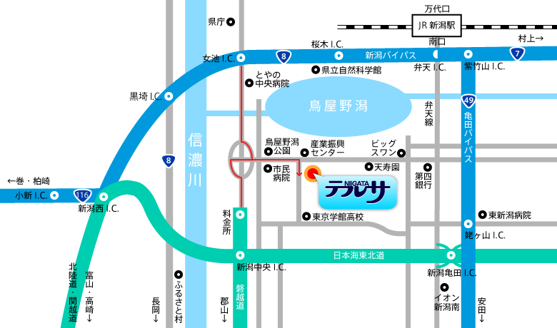 交通アクセス水原自動車学校 公式サイト 新潟県指定教習所│合宿免許・通学免許・運転免許 全車種教習可能、建設作業免許も講習スタート