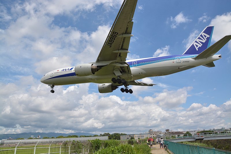 千里川河川敷 土手 ～大迫力の飛行機の離着陸 アクセス・駐車場気まぐれファミリー弾丸旅物語