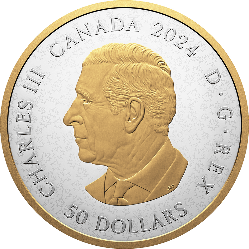 カナダ メイプルリーフ 5ドル銀貨 2024 UNC世界のコイン,クラウン貨,A