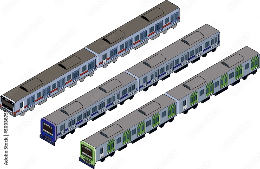T図案山手線は黄緑色、中央線はオレンジ色、総武線は黄色、青色は京浜東北線。型は変わっても色はずーっと一緒です。 上京したばかりに見た山手線の黄緑色は都会を象徴する色でした。 版画消しゴムはんこ電車美術現代アートパターンlinocut
