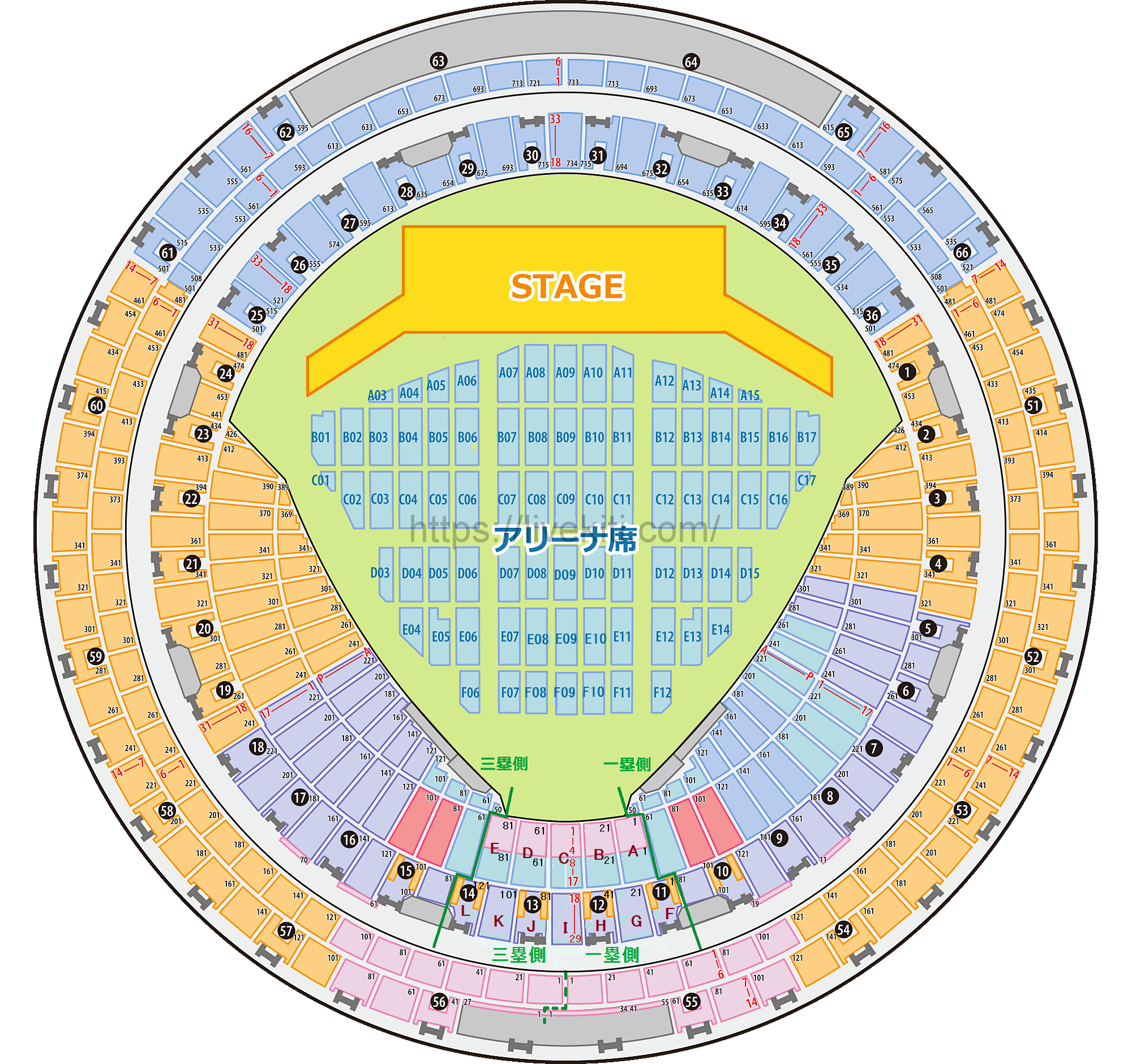 デジチケ入場ゲートと座席位置 KinKi Kids25周年イベント24451～君と僕の声～京セラドーム大阪Ver. -
