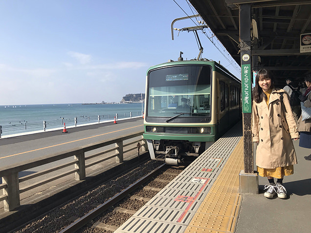 湘南の海と江ノ電の500形電車 写真素材5452962- フォトライブラリ