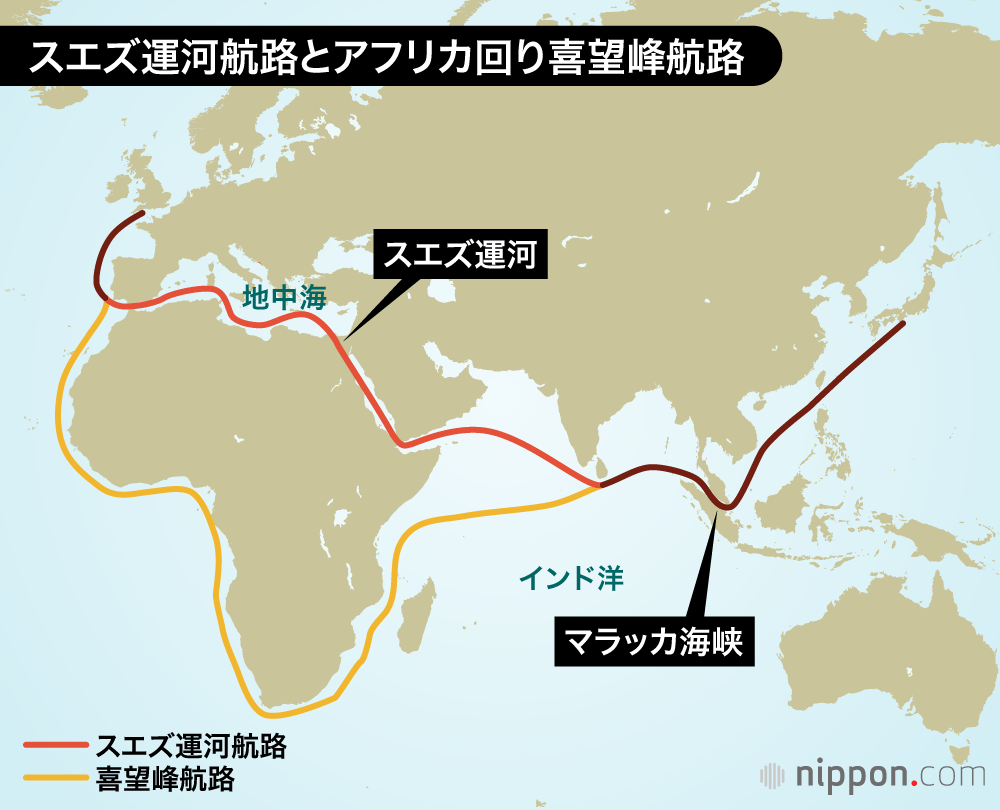 スエズ運河「汽笛まばらに」紅海の脅威、供給網揺さぶる - 日本経済新聞