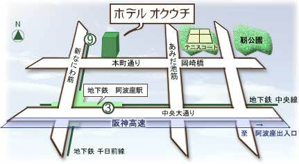 ホテル オクウチ オオサカ 地図・アクセス【楽天トラベル】