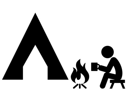 121 Campfire Drawing Stock