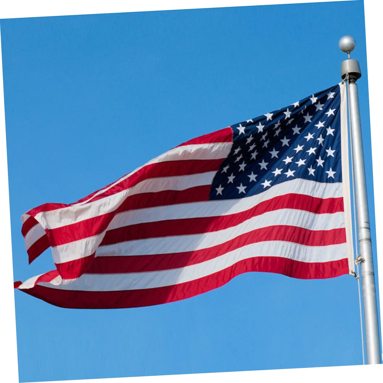 たなびくアメリカ国旗イラストのフリー素材イラストイメージ