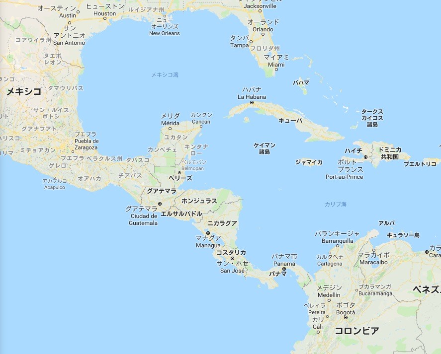 南アメリカ地図 日本語・英語Map of