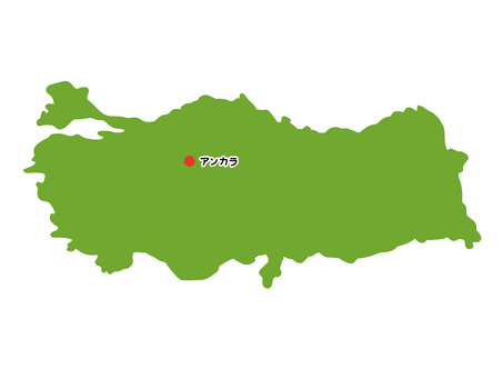 トルコのフリー素材地図世界地図