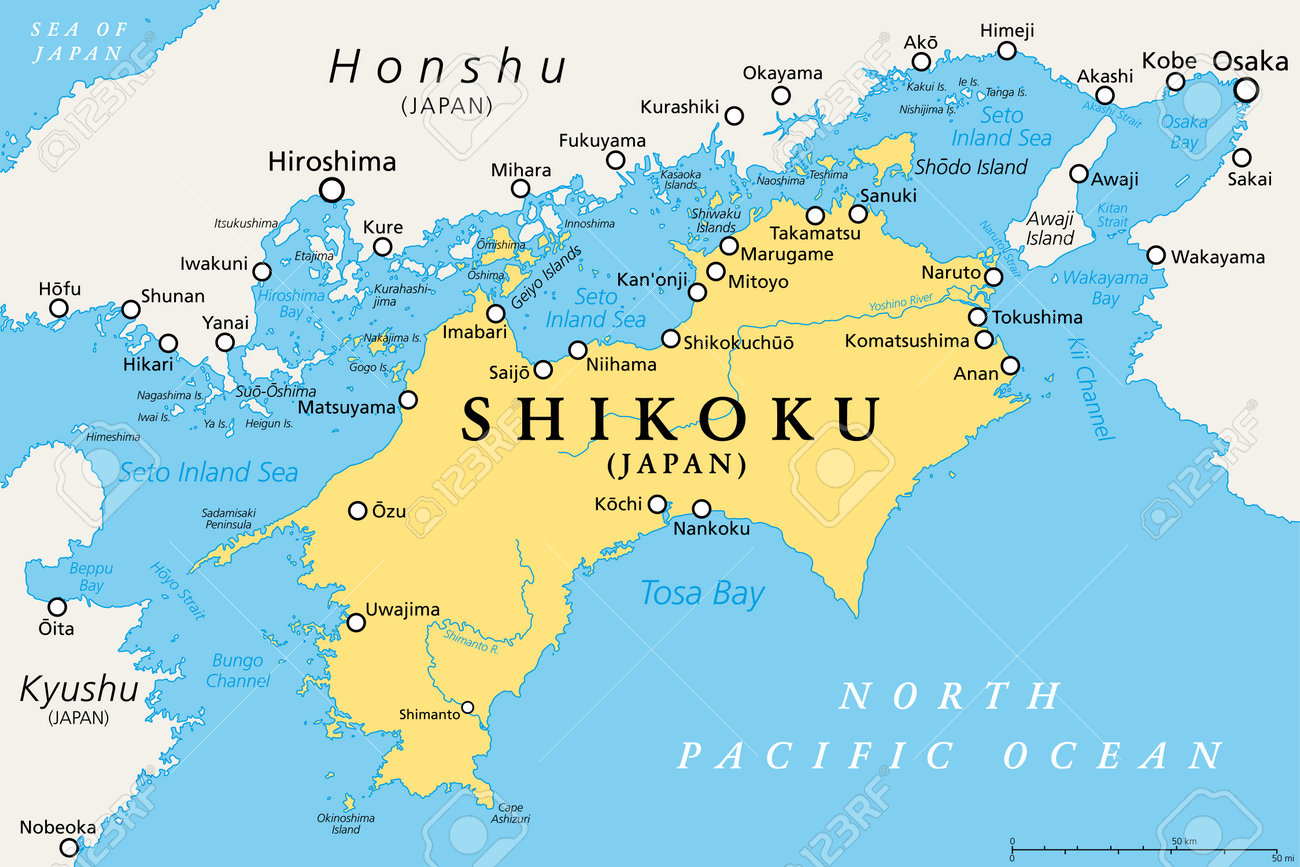 西日本 日本地図 九州 四国