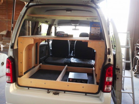 キッチンカー2tトラック車検1年付 キャンピングカー 自作キャンピングカー!? 軽トラに載せ