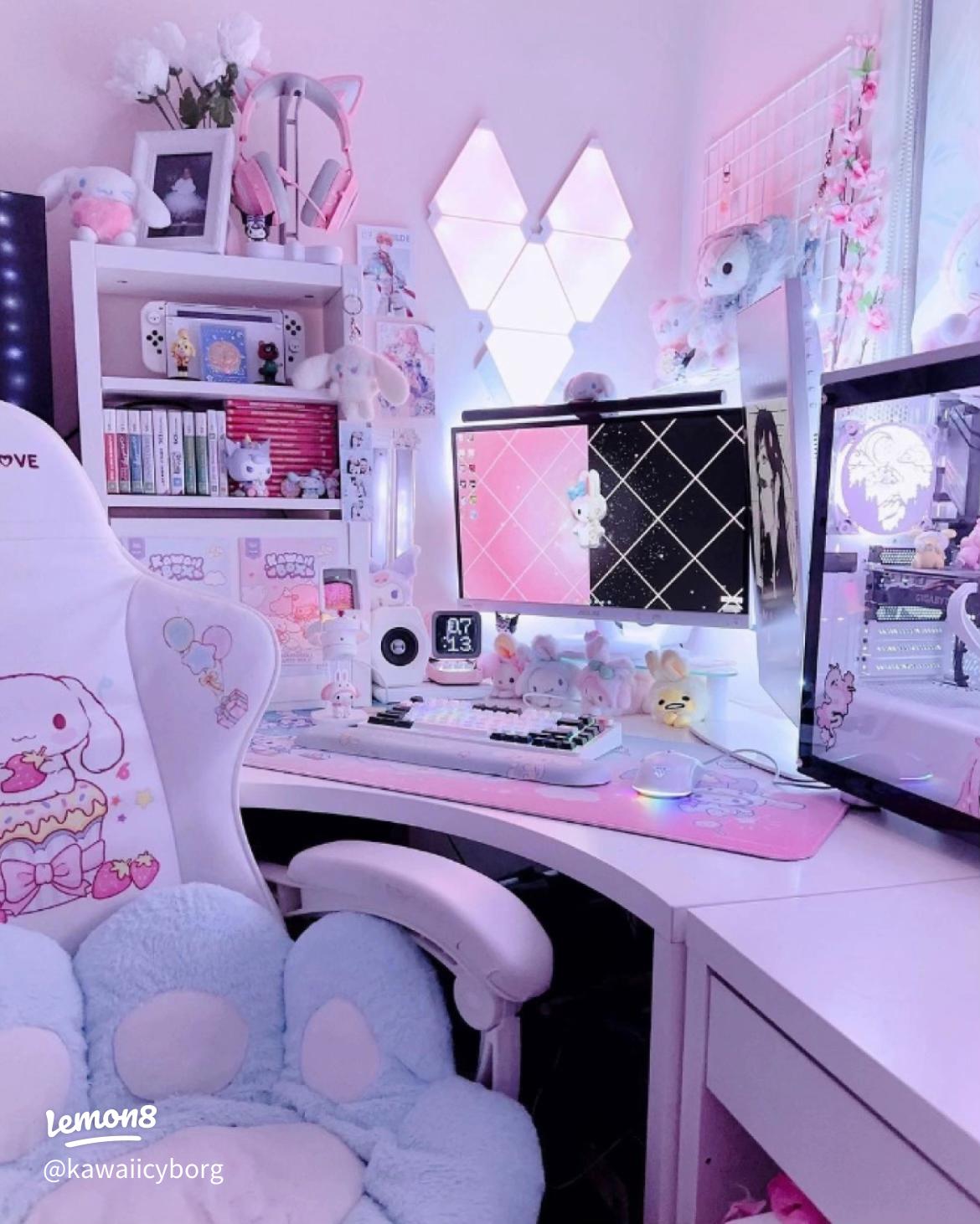 視聴者さんの部屋紹介 白とピンクを上手く使った素敵なゲーム環境です。 - YouTube