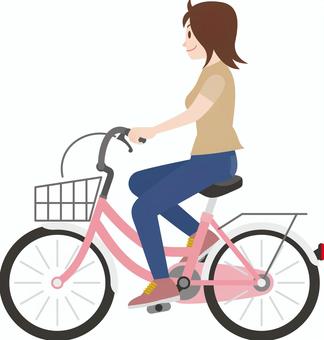 自転車に乗った女性の後ろ姿_色のイラスト素材94879278- PIXTA
