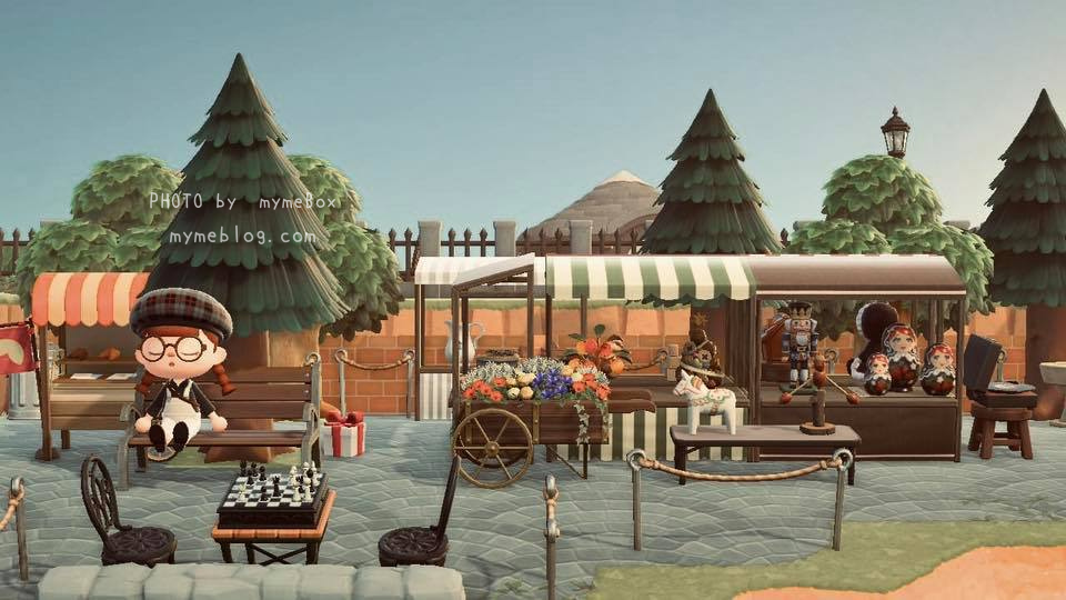 あつ森 マーケット広場とヨーロッパの街並み -