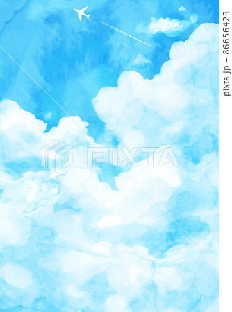 飛行機雲の背景イラスト - No: 122219無料イラスト・フリー素材なら「イラストAC」