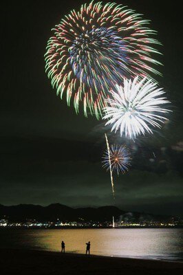 明日の夕日ヶ浦納涼花火大会は、台風の為、 8 19