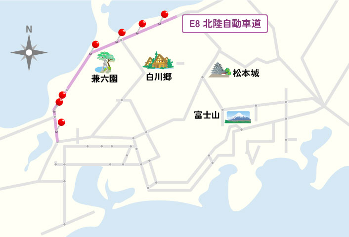 周辺の観光情報＝SA周辺マップ＝東海北陸自動車道 ひるがの高原サービスエリア