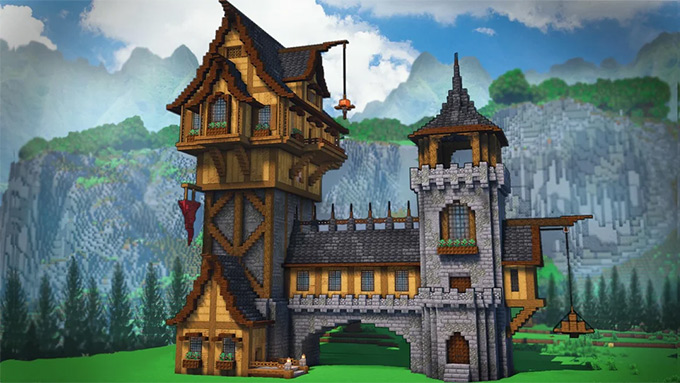 マインクラフト オリジナルのお城の作り方解説 ゆっくり解説