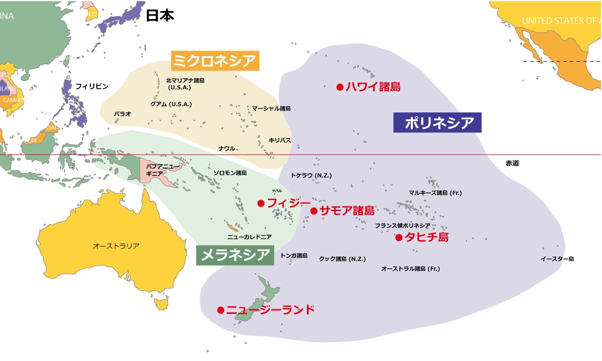 ハワイ・グアム・サイパン地図