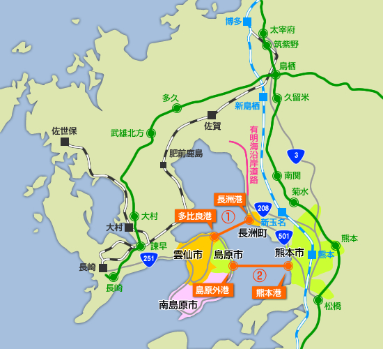 早朝の熊本港から島原港へ向かうフェリーからの風景 2022年9月 の写真素材107144825-
