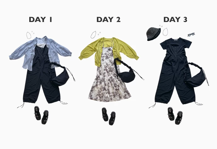 50代・夏の旅行コーデ 1泊2日の着回しコーデ見本♪ 荷物が少なくなるおすすめアイデア –CBK magazine