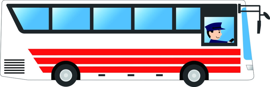 バスシルエット イラストの無料ダウンロードサイト「シルエットAC」