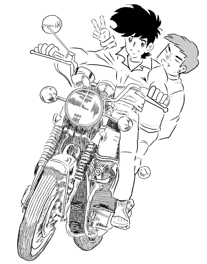 オートバイの正面図Premiumベクトル素材