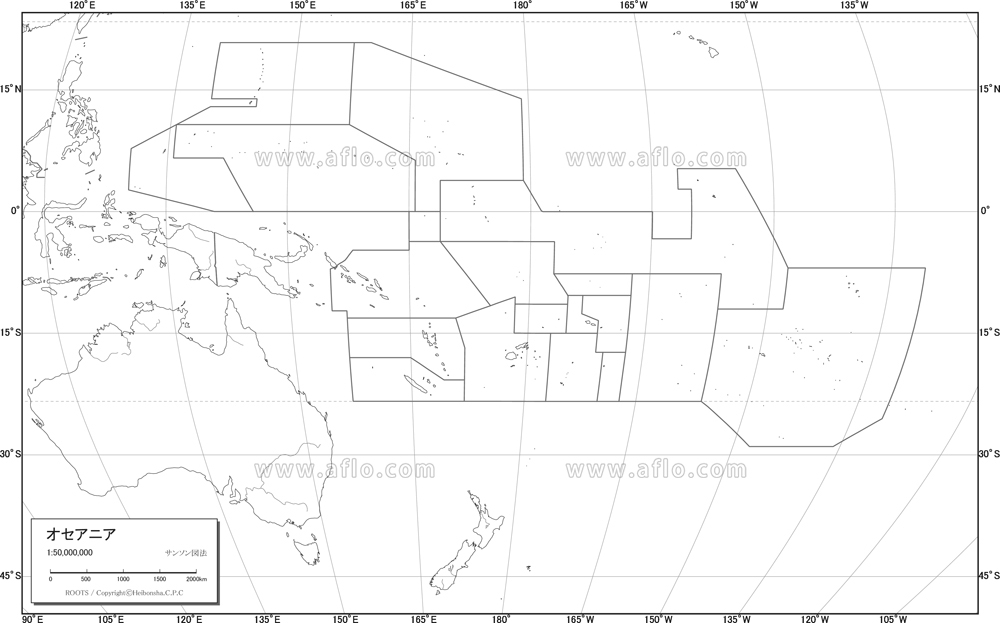 アジア世界白地図 高精細 A4版無料地図 ライブラリ平凡社地図出版