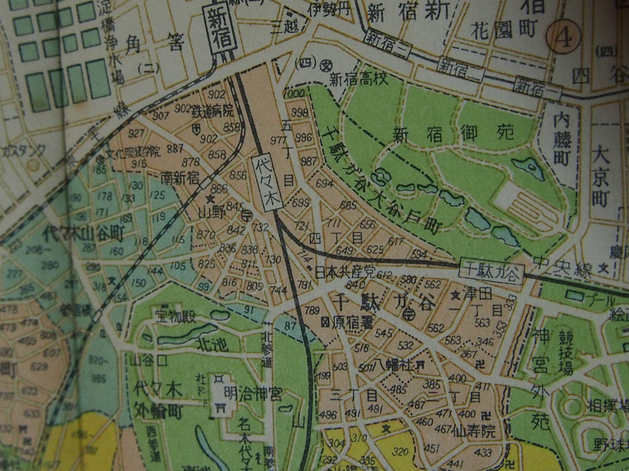 昭和13年頃の手書きの原宿地図クロ家のアラカン日記