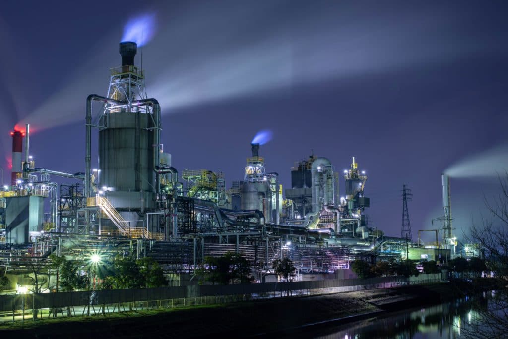 旭カーボン工場夜景 - 越後の大工刃物販売日記