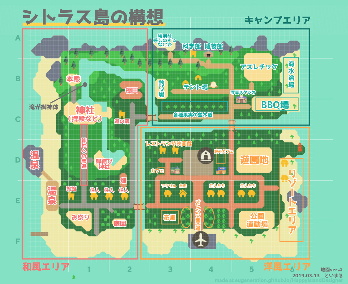各島における住民の家配置について あつ森 ◯