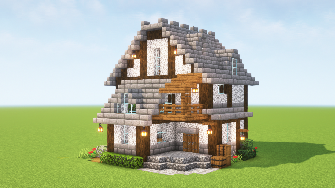 16ハウス 13石の家 - マイクラ設計図