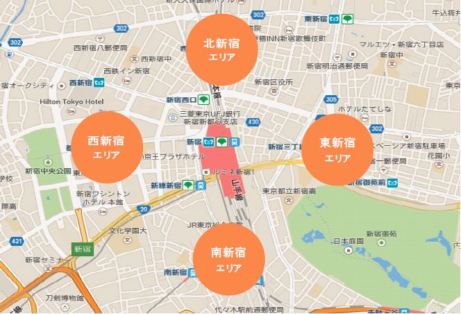 新宿三丁目駅の地図東京都交通局