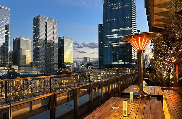 4K 東京駅の見えるレストランフロアを9分でぐるっと案内 新丸の内ビルディング テラス席