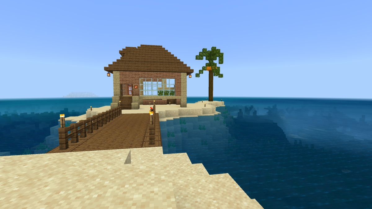 マイクラ建築: 雨降る海に簡単拠点を作る方法