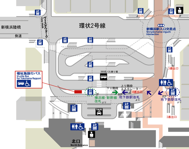 5路線まとめ 新横浜駅の構内図