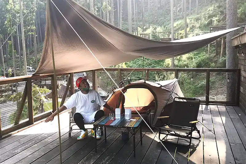 キャンプレポート＃12全サイト西川材を活用した ウッドデッキ仕様 の自然豊かなキャンプ場「喜多川キャンピングベース」NACK5