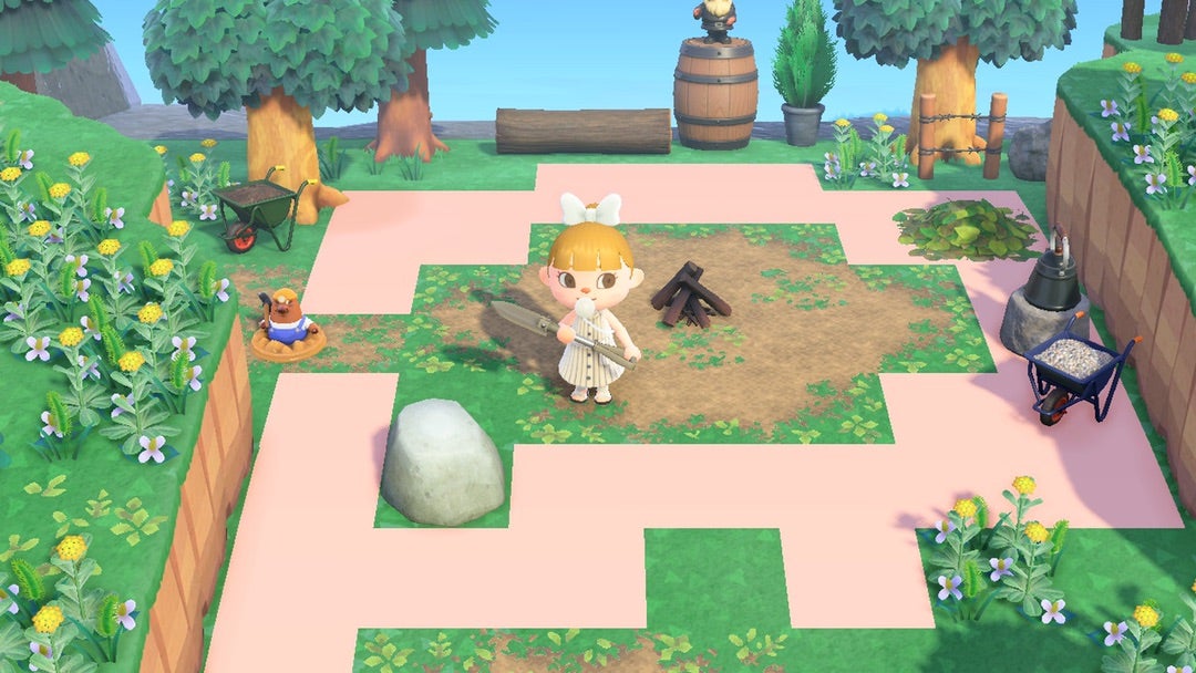 あつ森 化石の採掘場と森の映画館Fossil Mining Site and