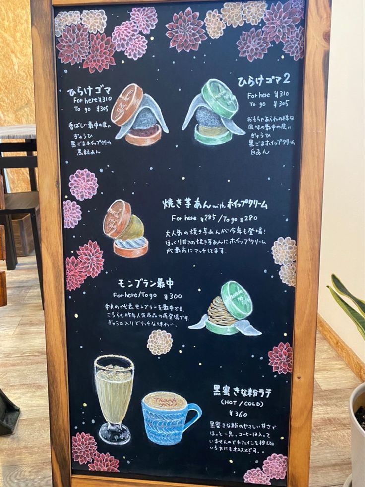 カフェのメニューボード 画像 -