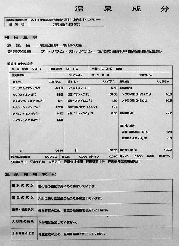 最新 尾島温泉 利根の湯